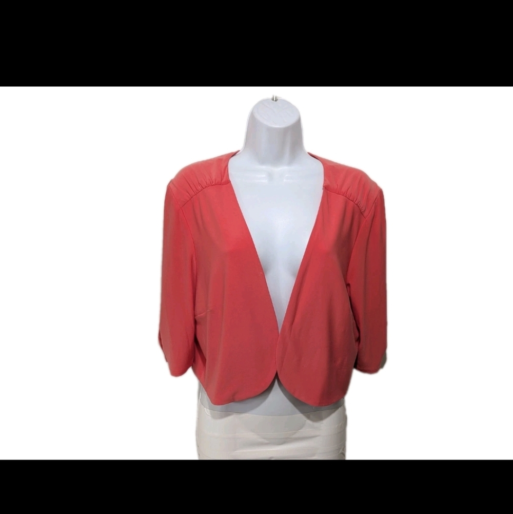 Perceptions Bolero Shrug Cardigan Sweater XL Orange 90s Y2K Grunge Cover Up #705
